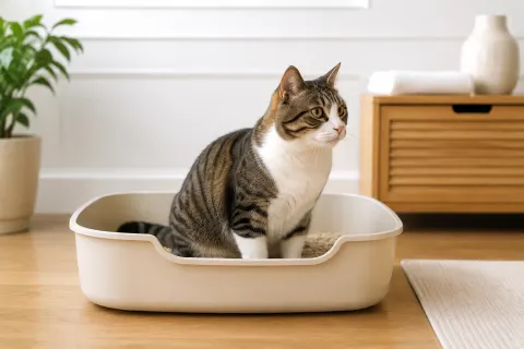 화장실에 오래 앉아 있는 고양이, 변비인지 배뇨장애인지 먼저 구분해야